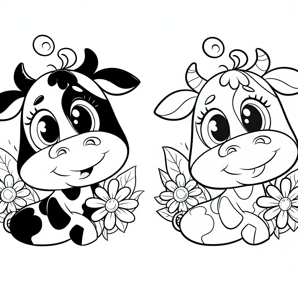 Cow Coloring Page for Kids