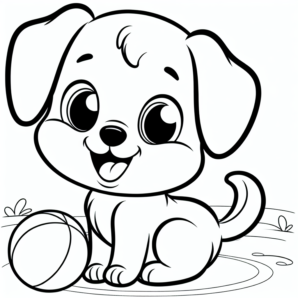 Dog Coloring Page for Kids