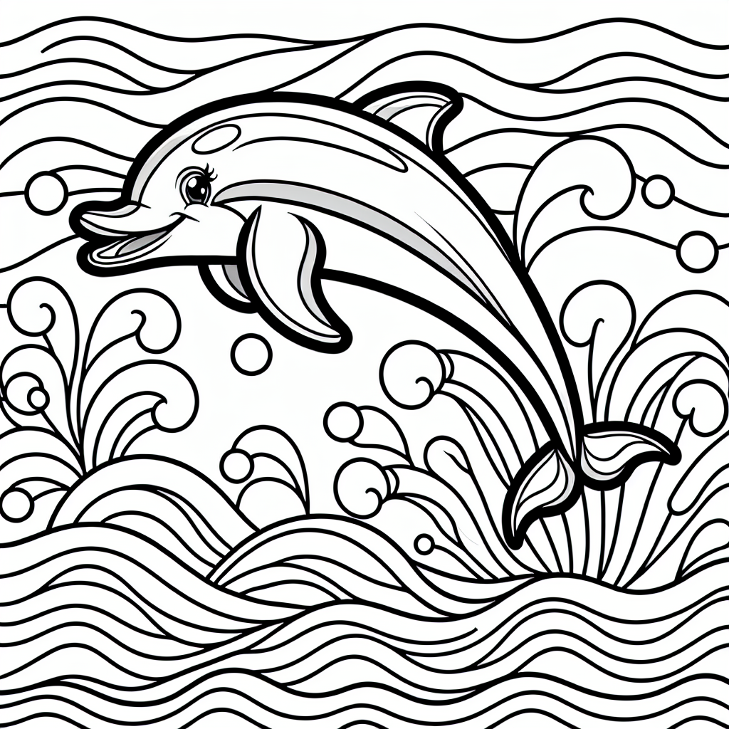 Dolphin Coloring Page for Kids
