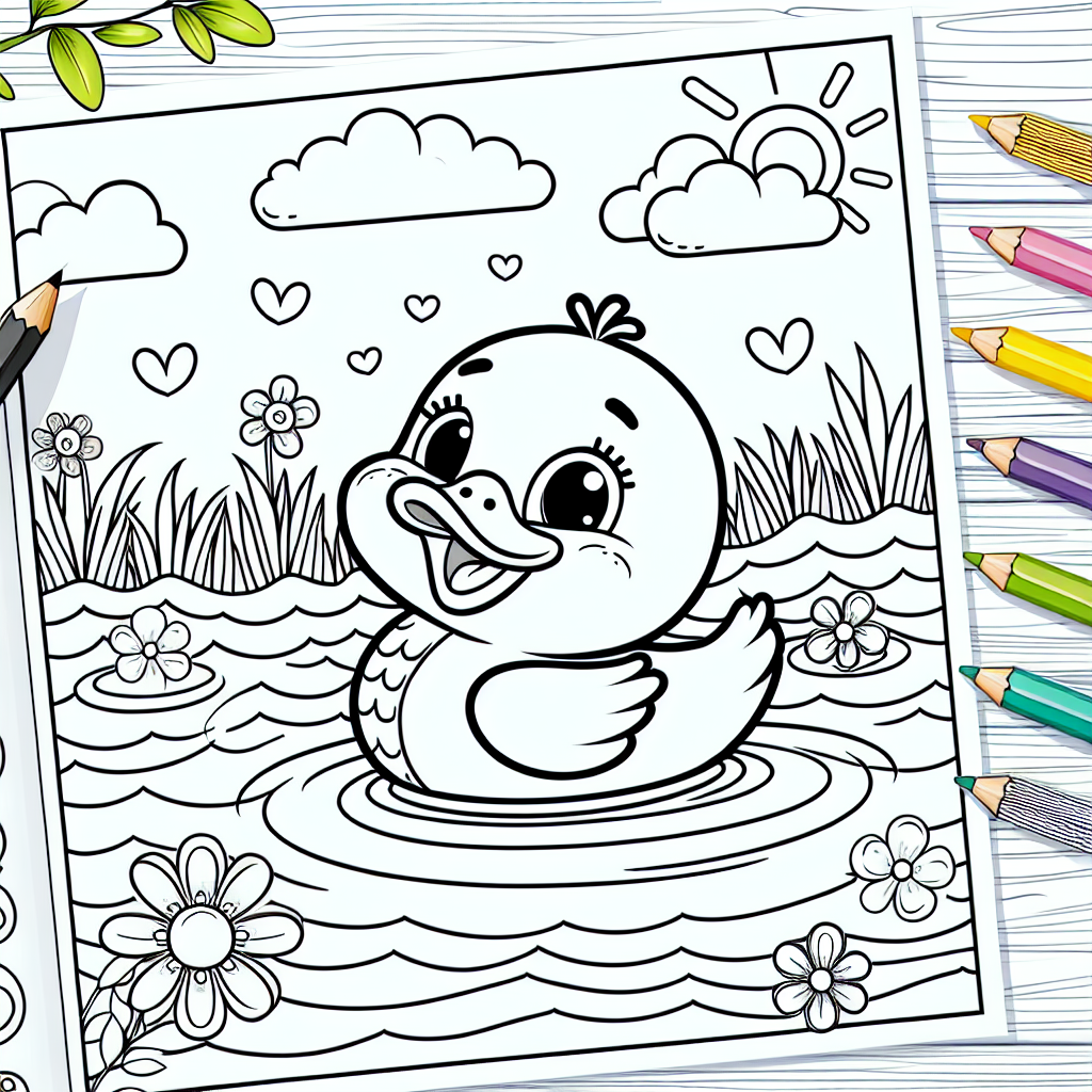 Duck Coloring Page for Kids
