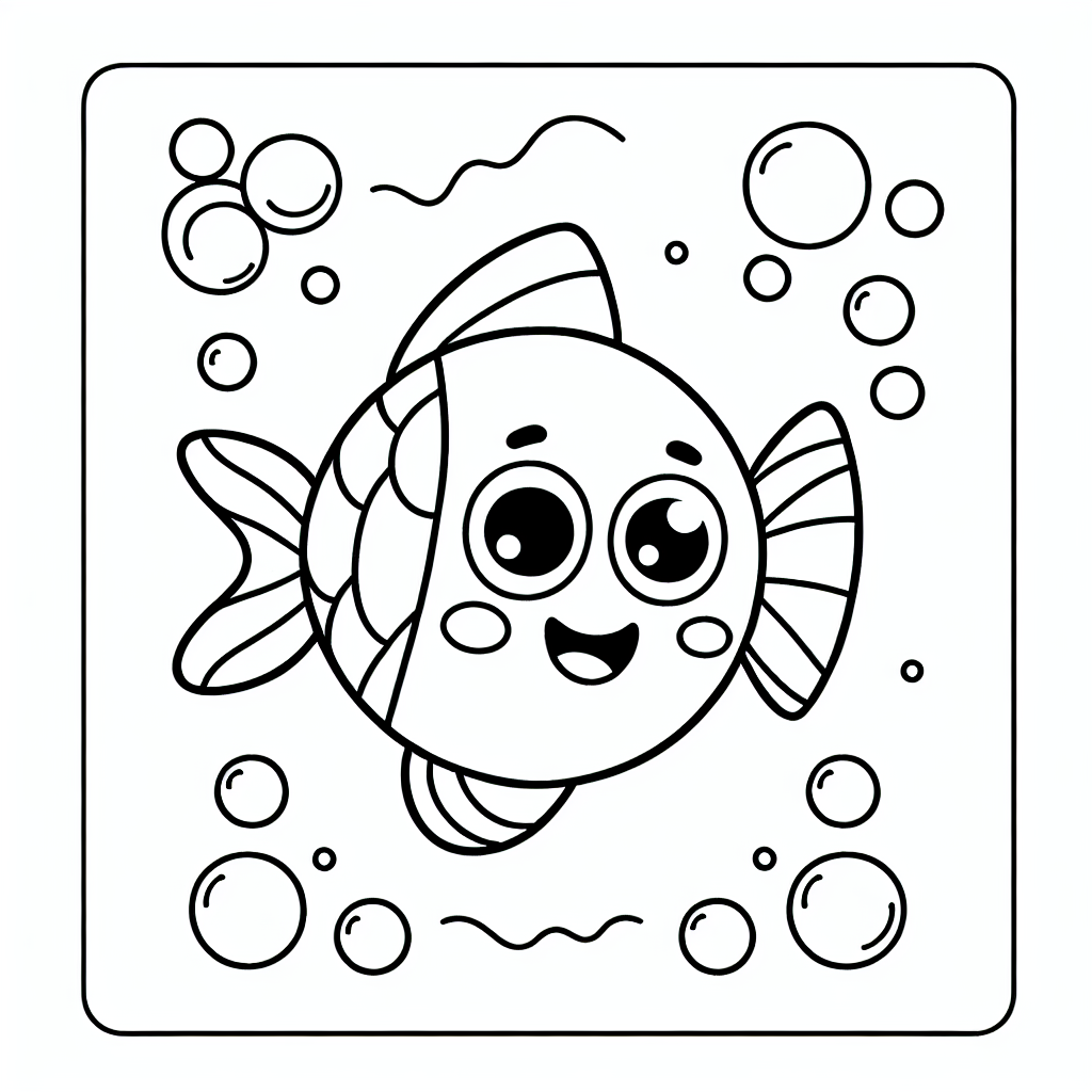 Fish Coloring Page for Kids