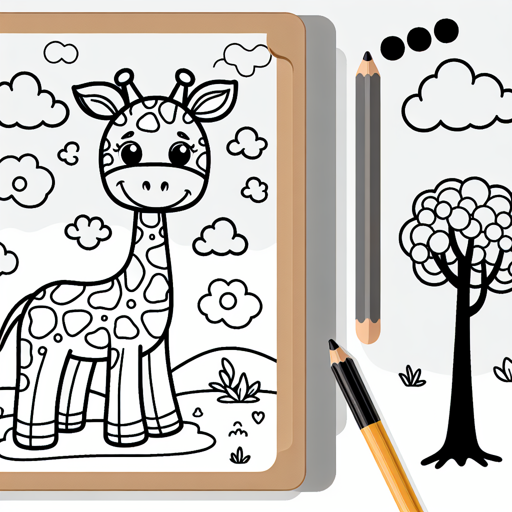 Giraffe Coloring Page for Kids