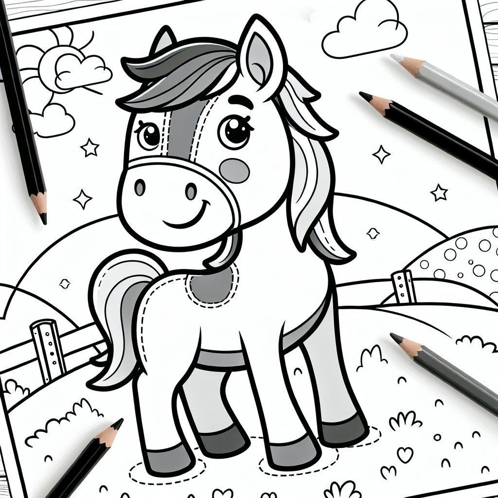 Horse Coloring Page for Kids