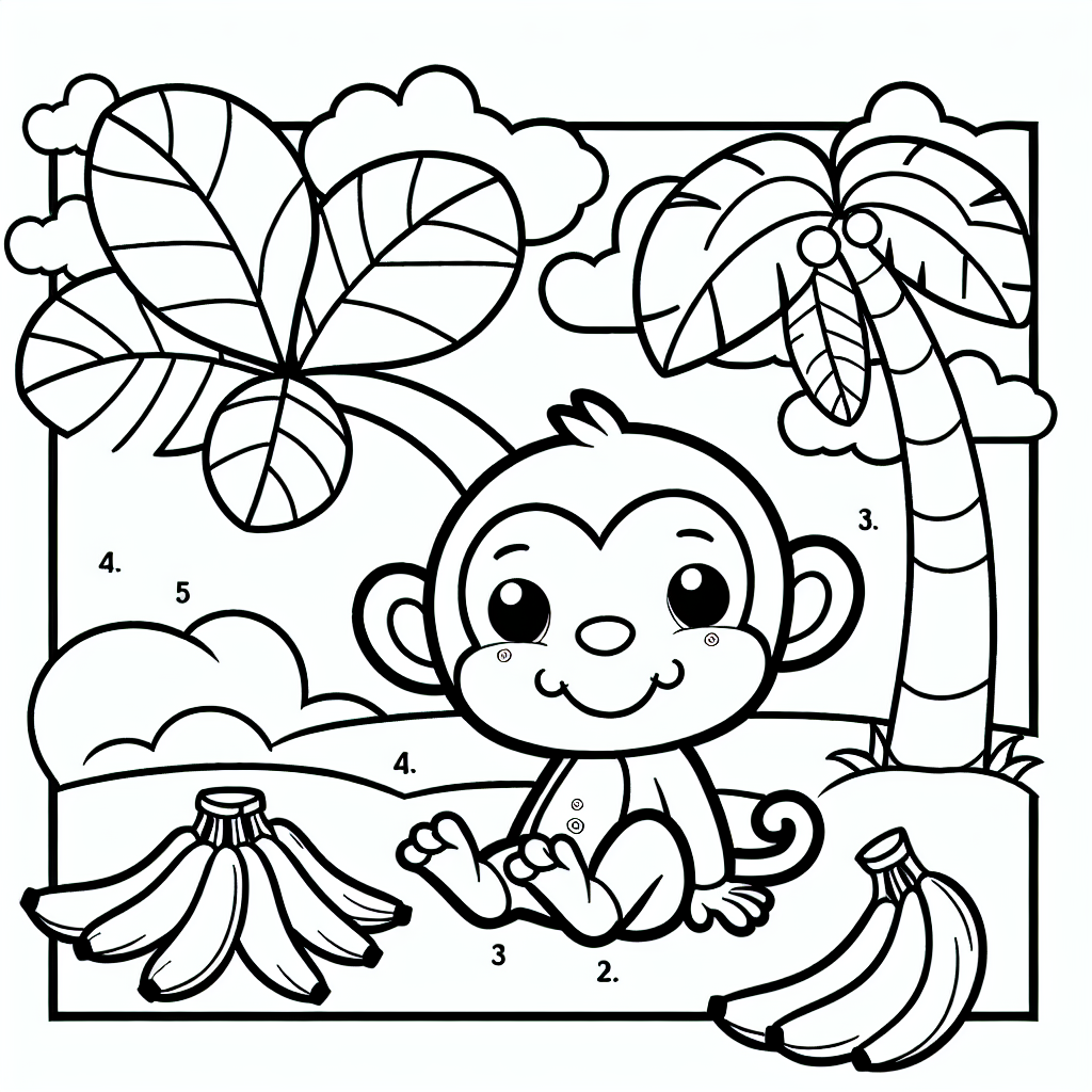 Monkey Coloring Page for Kids
