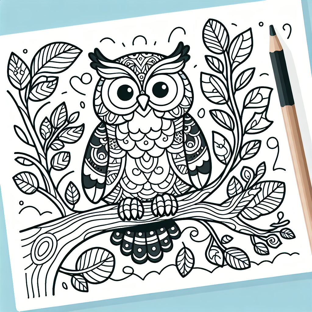 Owl Coloring Page for Kids