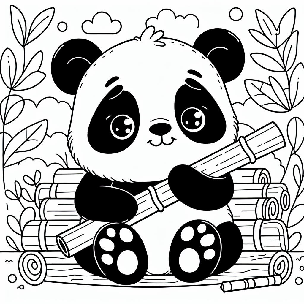 Panda Coloring Page for Kids