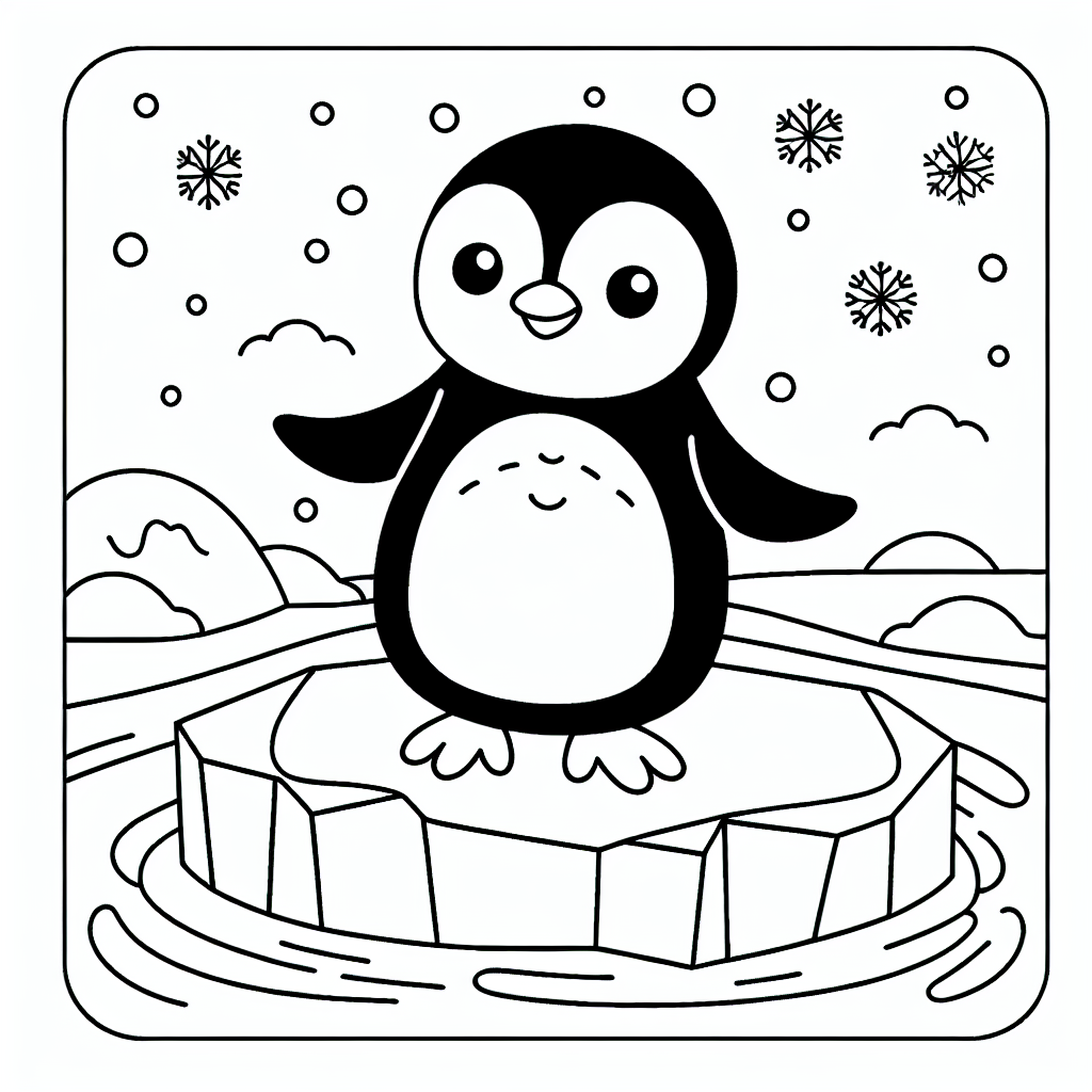 Penguin Coloring Page for Kids