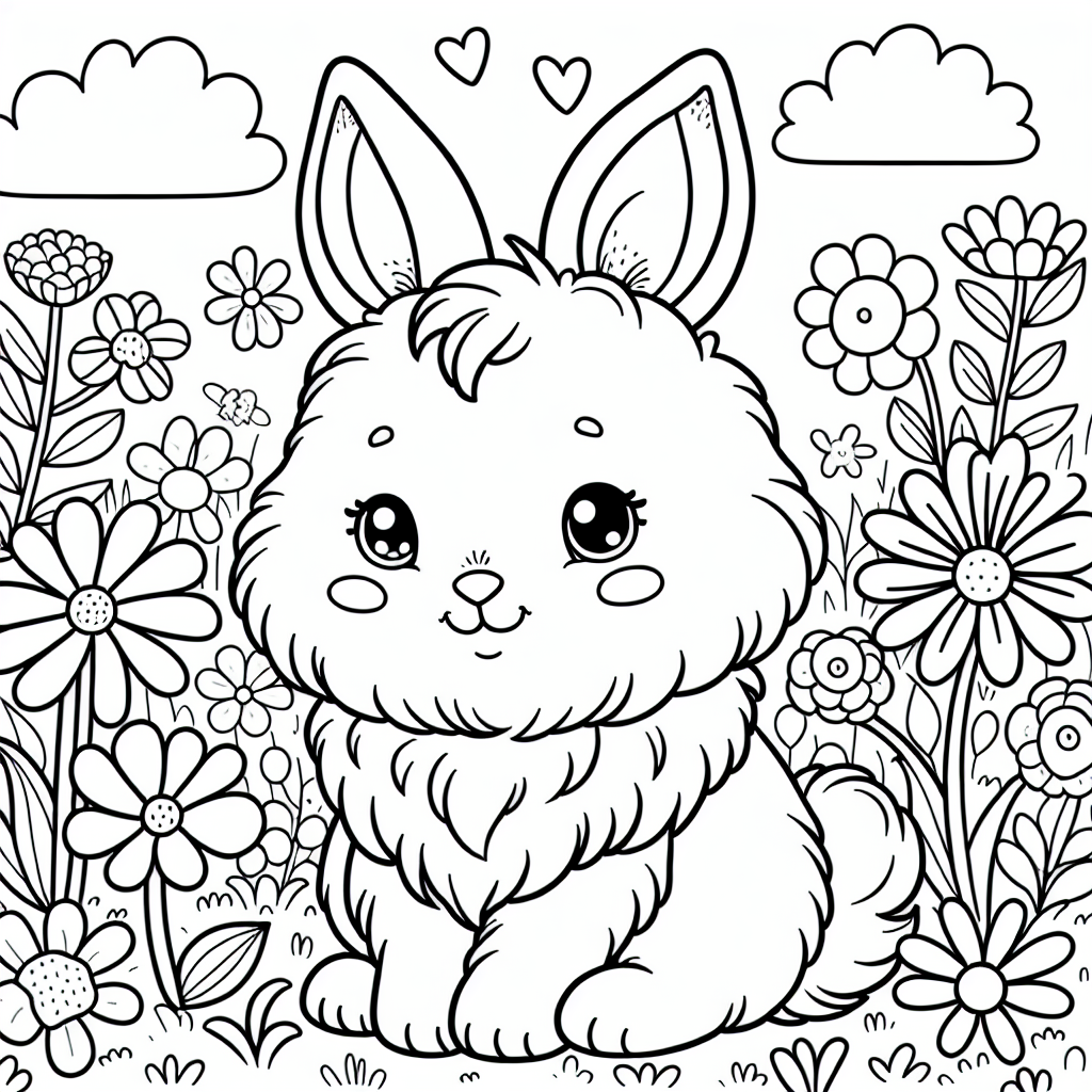 Rabbit Coloring Page for Kids