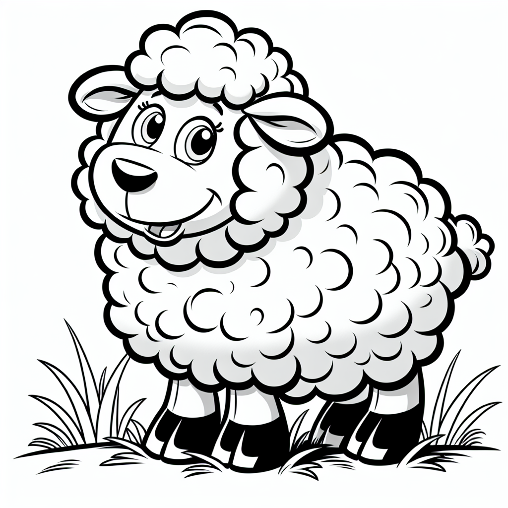Sheep Coloring Page for Kids