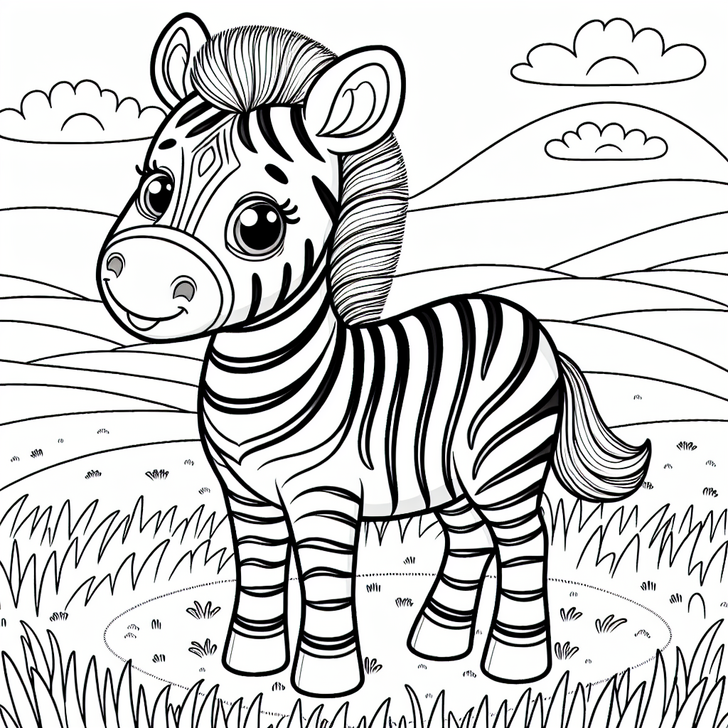 Zebra Coloring Page for Kids