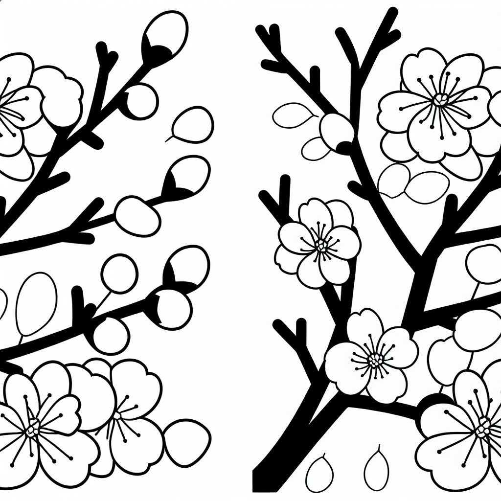 Cherry Blossom Coloring Page