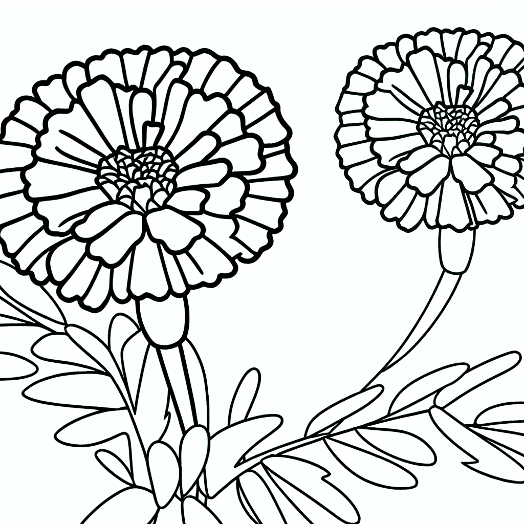 Marigold Coloring Page