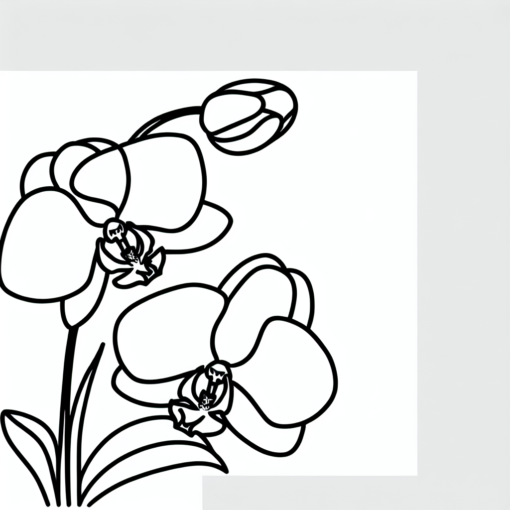Orchid Coloring Page
